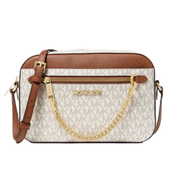 Túi đeo chéo Michael Kors Jet Set Large Logo Crossbody Bag màu trắng