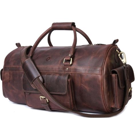 Túi du lịch da thật Aaron 20'' Travel Duffel Bag màu da bò - Made in India