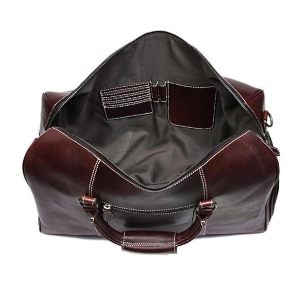 Túi du lịch da thật Aaron 20'' Leather Weekender Duffel màu nâu