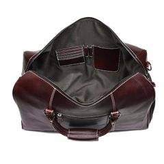  Túi du lịch da thật Aaron Leather 20'' Weekender Duffel màu nâu - Made in India 