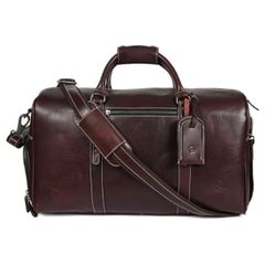  Túi du lịch da thật Aaron Leather 20'' Weekender Duffel màu nâu - Made in India 