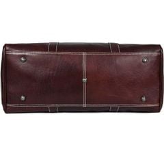  Túi du lịch da thật Aaron Leather 20'' Weekender Duffel màu nâu - Made in India 