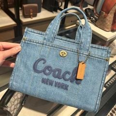  Túi xách Coach Cargo Denim Tote 26 unisex vải canvas 