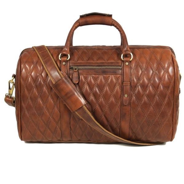 Túi xách da thật Spokane Weekender họa tiết kim cương