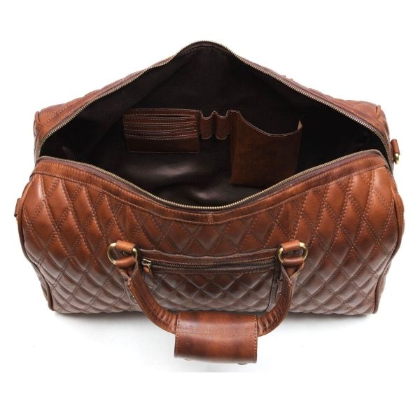 Túi xách da thật Spokane Weekender họa tiết kim cương