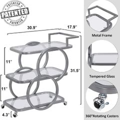 Xe đẩy rượu bar cart Ferfalder 3 tầng 