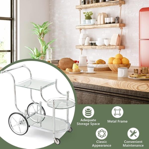 Xe đẩy rượu Bar Cart Medimall 3 tầng