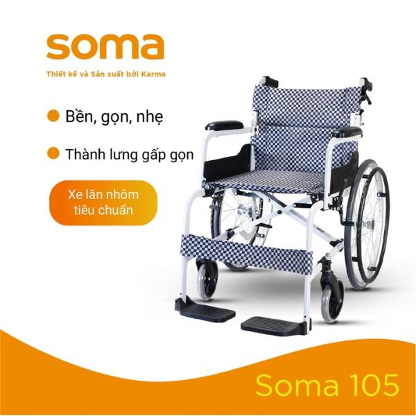 Xe lăn Karma Soma 105 (SM-150.5) siêu gọn nhẹ chỉ 11.5kg