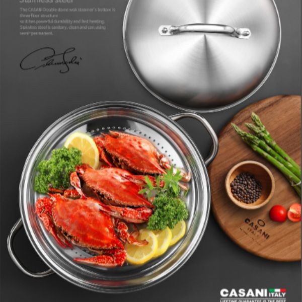 Xửng hấp 2 tầng Casani 28cm - Made in Italia