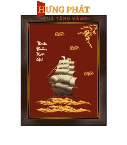 Tranh Thuyền Dát Vàng 24K 20x26cm (Mẫu 19)