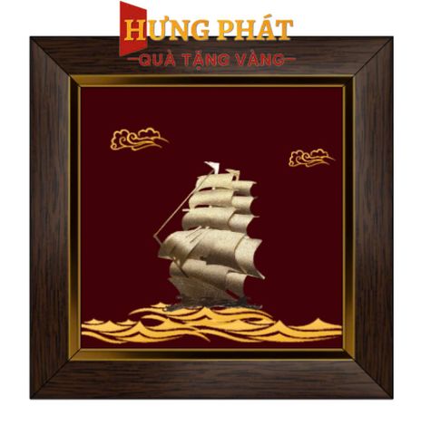 Tranh Thuyền Dát Vàng 24K 15x15cm (Mẫu 3)