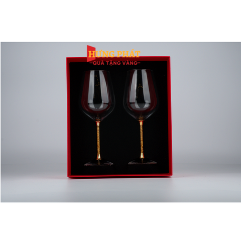 Ly rượu vang pha lê đúc vàng 24K ( A002 )