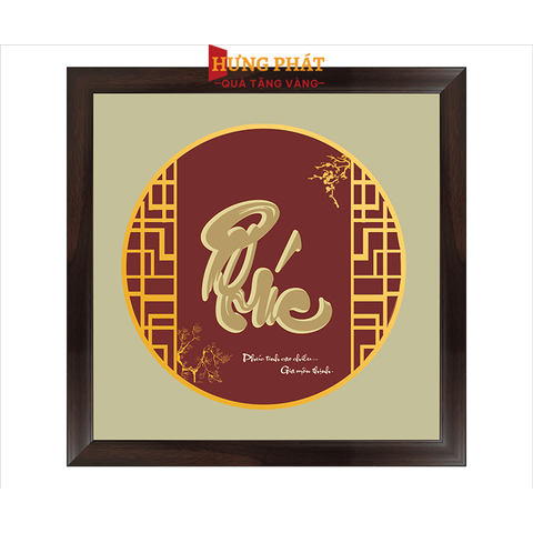 Tranh Chữ Phúc Dát Vàng 24K 45x45cm