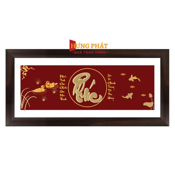 Tranh Phúc Tinh Cao Chiếu Vàng 24K 26x55cm