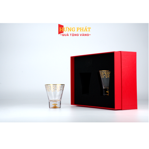 Ly uống rượu khảm vàng 210ml (W02)