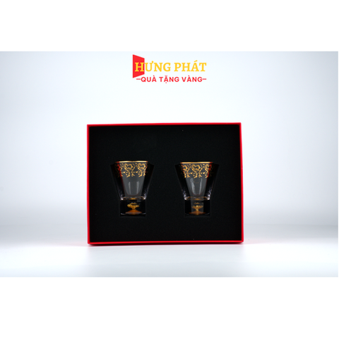 Ly uống rượu khảm vàng 210ml (W02)
