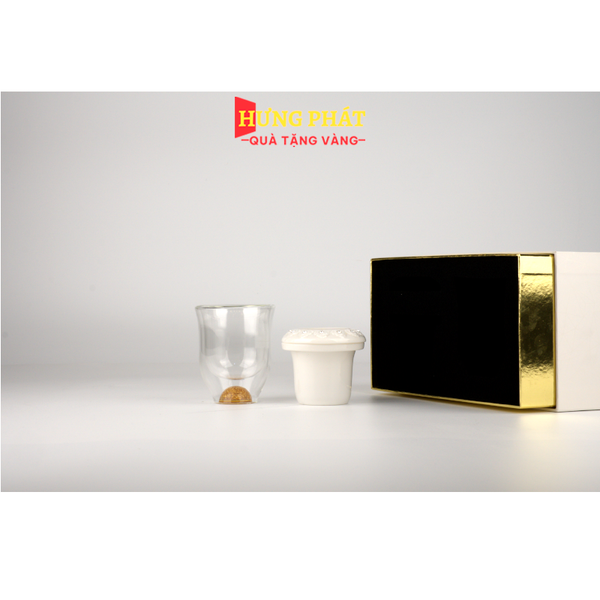 Cốc uống trà cá nhân dát vàng 24K