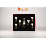 Bộ bình ly uống rượu pha lê sứ đúc vàng SL-076