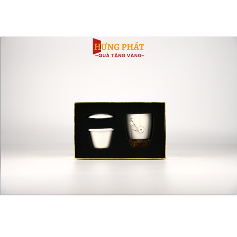 Cốc uống trà cá nhân dát vàng 24K