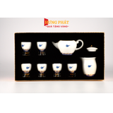 Bộ trà sứ vân mây cao cấp đúc vàng 24K