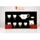 Bộ trà sứ vân mây cao cấp đúc vàng 24K