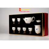 Bộ trà sứ vân mây cao cấp đúc vàng 24K