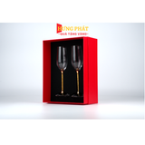 Ly champagne pha lê đúc vàng (K120)