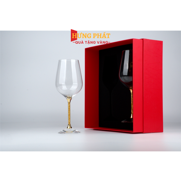 Ly rượu vang pha lê đúc vàng 24K ( A002 )