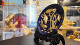 Đĩa Biểu Trưng Cá Chép Hoa Sen Dát Vàng 24K