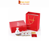 Bộ bình ly uống rượu pha lê sứ đúc vàng GP03 (hoa văn mây)
