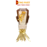 Bó hoa hồng 2 bông dát vàng – quà tặng bạn gái ý nghĩa