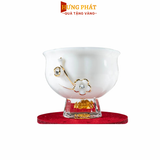 Bộ trà cao cấp pha lê Swarovski – sứ đúc vàng (khum)