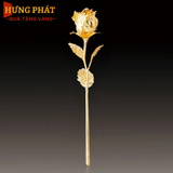 Cành hoa hồng dát vàng 25cm – Mẫu 1