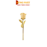 Cành hoa hồng pha lê dát vàng 25cm (màu vàng)