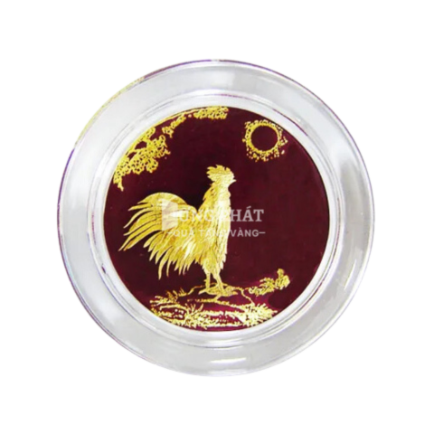 Chặn giấy tuổi Dậu dát vàng