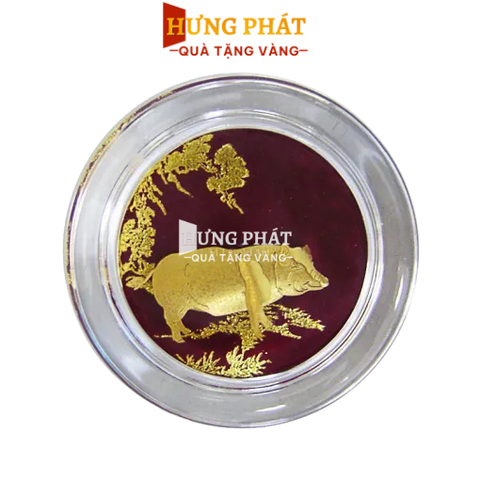 Chặn giấy tuổi Hợi dát vàng