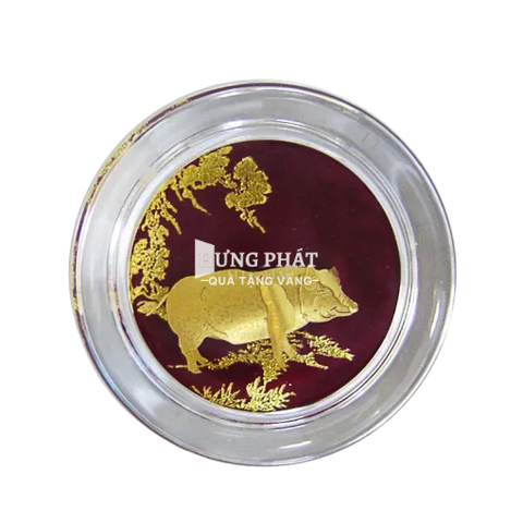 Chặn giấy tuổi Hợi dát vàng