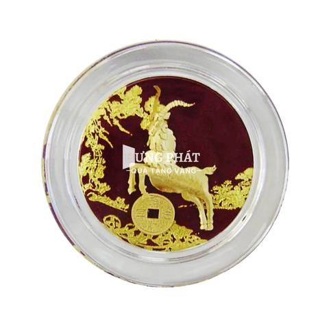 Chặn giấy tuổi Mùi dát vàng