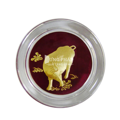 Chặn giấy tuổi Sửu dát vàng