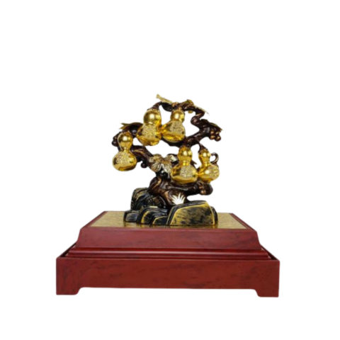 Chậu Cây Hồ Lô Dát Vàng 24K