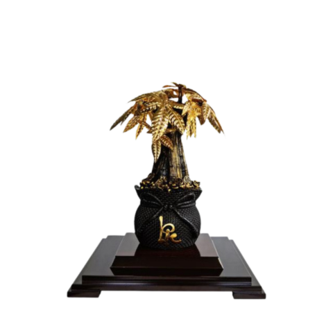 Chậu Cây Kim Ngân Dát Vàng 24K