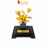 Chậu hoa mộc lan dát vàng (17x14x22cm)
