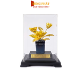 Chậu hoa mộc lan dát vàng (17x14x22cm)