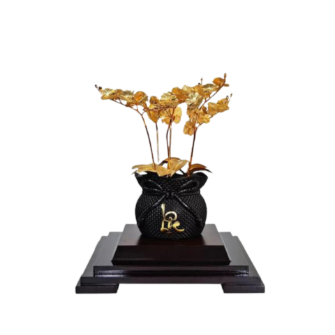 Chậu Lan 6 Cành Dát Vàng 24K