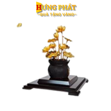 Chậu Sen 12 Cành Dát Vàng 24K