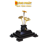 Chậu Sen 3 Cành Dát Vàng 24K