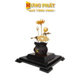 Chậu Sen 6 Cành Dát Vàng 24k