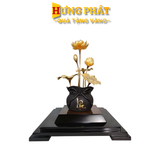 Chậu Sen 6 Cành Dát Vàng 24k