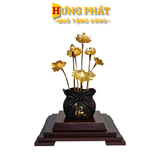 Chậu Sen 7 Cành Dát vàng 24K