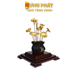 Chậu Sen 9 Cành Dát Vàng 24K
